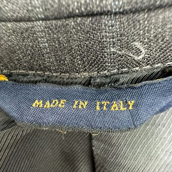 BROOKS BROTHERS Mens 43L Charcoal Gray Stripe Wool Blazer Suit Jacket 1818 Italy - Picture 7 of 14